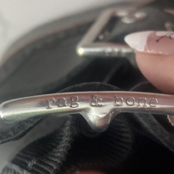 Boho RAG & BONE Boot Ankle Moto Booties Sandals Leather Black Red Maroon Size 8 - Picture 4 of 6